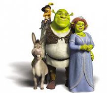 1. Shrek,Fiona,Oslík a Kocúr